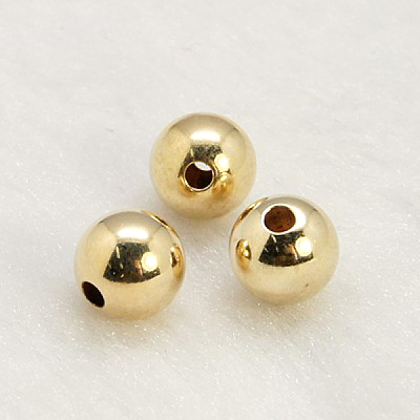 

PandaHall Yellow Gold Filled Beads, 1/20 14K Gold Filled, Cadmium Free & Nickel Free & Lead Free, Round, 8mm, Hole: 2mm Brass Round