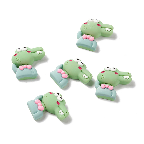 

PandaHall Opaque Resin Cabochons, Crocodile, Light Green, 21.5x21x7mm Resin Other Animal