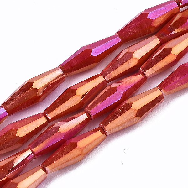 

PandaHall Electroplate Glass Beads Strands, AB Color Plated, Faceted Bicone, Red, 12x4mm, Hole: 0.8mm, about 59~60pcs/strand, 27.56 inch...