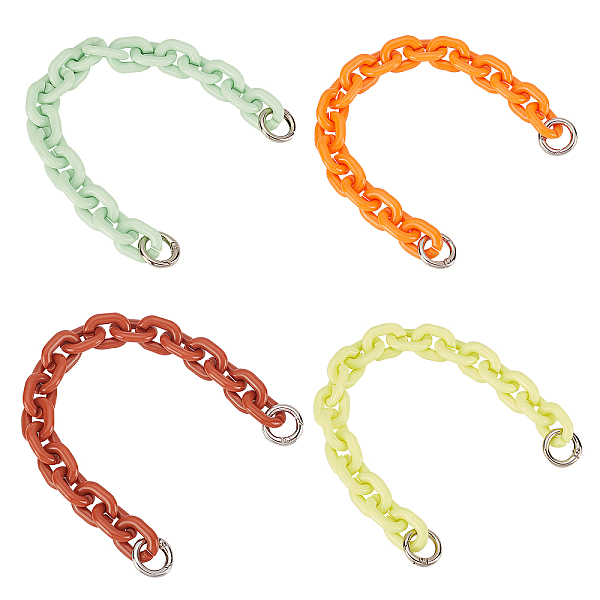 4Pcs 4 Colors Acrylic Cable Chains Bag Strap