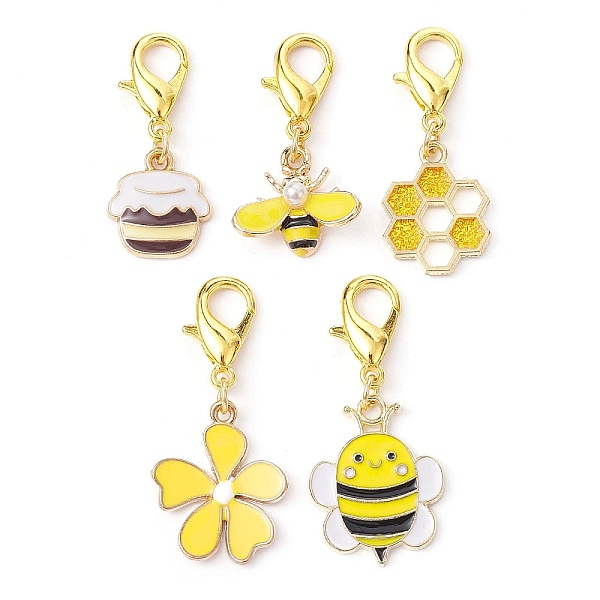 

PandaHall Golden Tone Alloy Enamel Pendant Decoration, with Alloy Clasp, Bees & Honeycomb, Mixed Color, 32.5~40.5mm Alloy+Enamel Bees..., Multicolor
