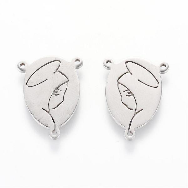 

PandaHall 201 Stainless Steel Links connectors, Oval with Human, Stainless Steel Color, 20x15x1mm, Hole: 1mm 201 Stainless Steel Oval
