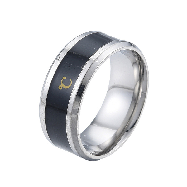 

PandaHall 201 Stainless Steel Temperature Plain Band Finger Ring for Women, Electrophoresis Black & Stainless Steel Color, Inner Diameter...