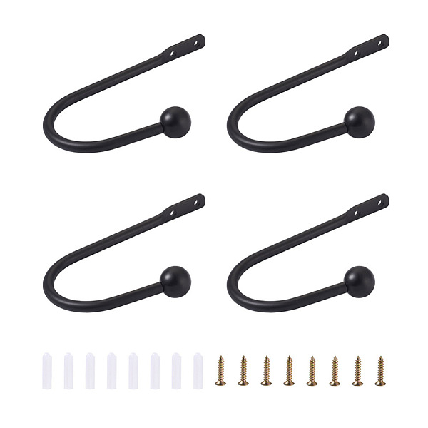 

PandaHall Zinc Alloy U Shape Hook Hangers Curtain, with Plastic Nut and Alloy Screws, for Bag Clothes Curtain Hanging Holder...