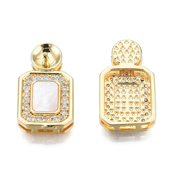 

PandaHall Brass Micro Pave Cubic Zirconia Peg Bails, Real 18K Gold Plated, Nickel Free, Rectangle, Clear, 19x11x5mm, Hole: 1.4mm, Pin: 1mm...