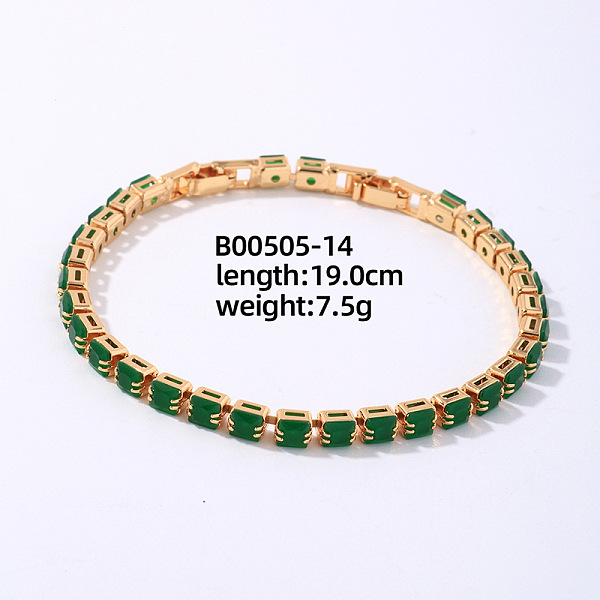 Brass Rhinestone Link Bracelets For Women