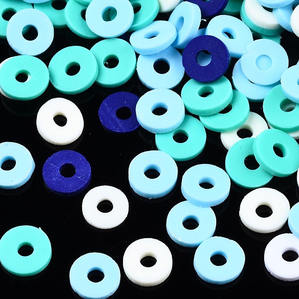 

PandaHall Handmade Polymer Clay Beads, Heishi Beads, for DIY Jewelry Crafts Supplies, Disc/Flat Round, Turquoise, 6x1mm, Hole: 2mm, about..., Green