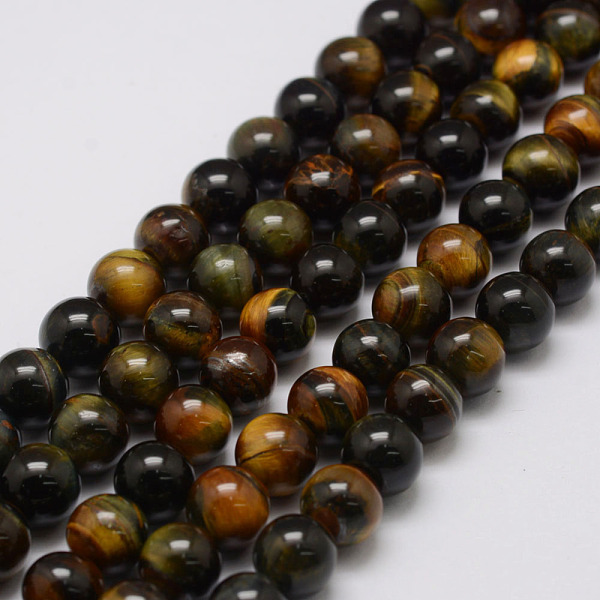 

PandaHall Natural Tiger Eye Bead Strands, Round, 6mm, Hole: 1.2mm, about 69pcs/strand, 14.9 inch~15.5 inch Tiger Eye Round