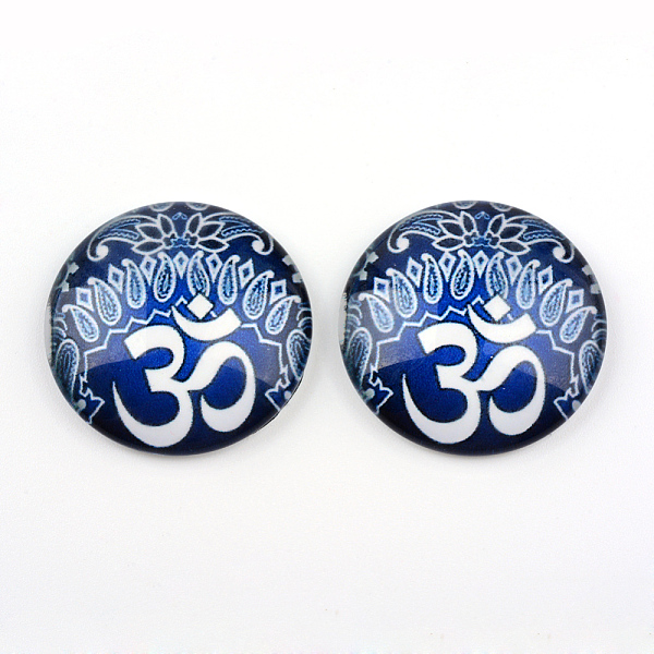 

PandaHall Yoga Theme Glass Cabochons, for DIY Projects, Half Round/Dome, Cornflower Blue, 25x6mm Glass Half Round
