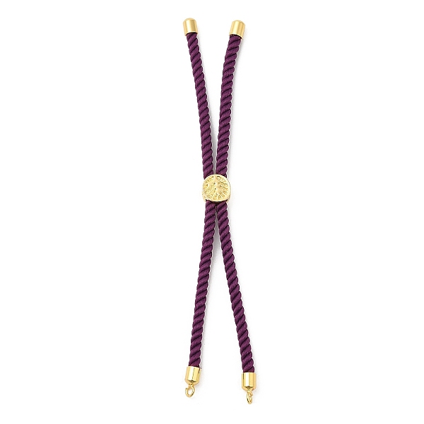 

PandaHall Twisted Nylon Cord Silder Bracelets, Link Bracelet Making for Connector Charm, with Long-Lasting Plated Golden Brass Cord End &..., Purple