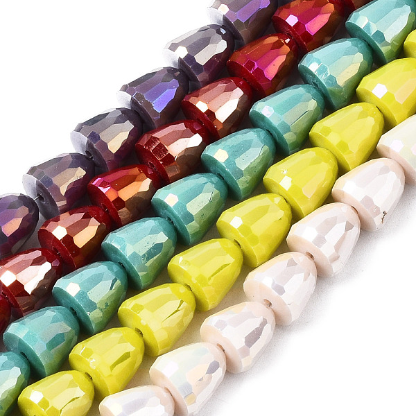 

PandaHall Electroplate Opaque Solid Color Glass Beads Strands, Seedpod of the Lotus, Mixed Color, 10~11x10mm, Hole: 1mm, about 60pcs/strand..., Multicolor