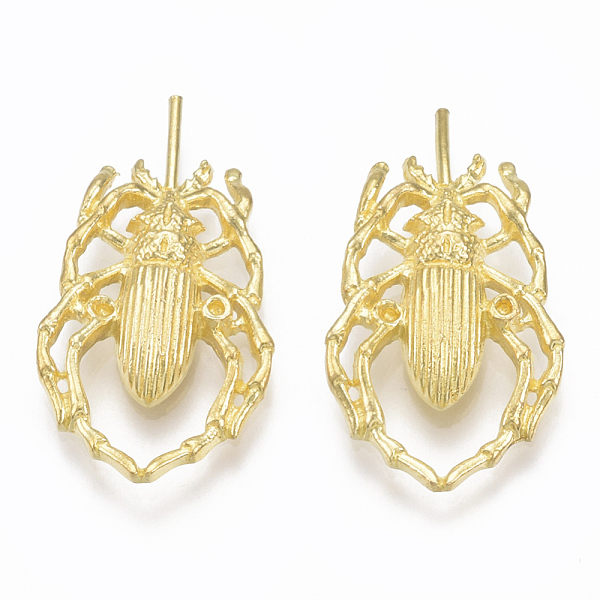 

PandaHall Brass Bail Rhinestone Settings, Nickel Free, Beetle, Raw(Unplated), Fit for 1mm Rhinestone, 24x13x3mm, Pin: 0.8mm Brass Insects