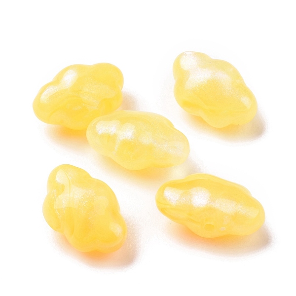 

PandaHall Opaque Acrylic Beads, Glitter Beads, Cloud, Gold, 16.5x26x13mm, Hole: 2mm, about 150pcs/500g Acrylic Cloud Gold