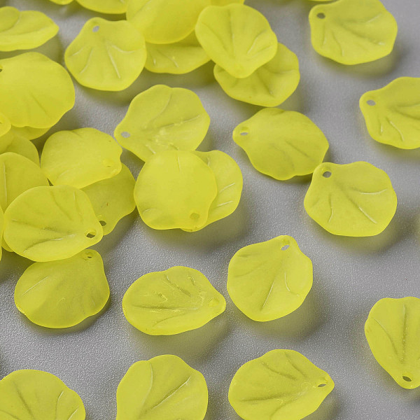 

PandaHall Transparent Frosted Acrylic Pendants, Petaline, Yellow, 16x14.5x3mm, Hole: 1.6mm Acrylic Petaline Yellow