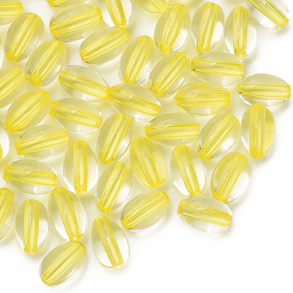 

PandaHall Transparent Acrylic Beads, Oval, Yellow, 9.5x6mm, Hole: 1.5mm, about 2000pcs/500g Acrylic Oval Yellow