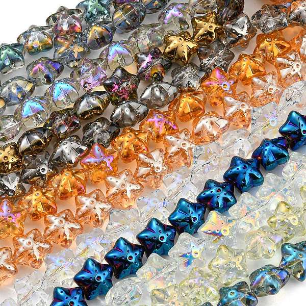 

PandaHall Electroplate Glass Beads Strands, Starfish, Mixed Style, Mixed Color, 16.5x17.5x11.5mm, Hole: 1.4mm, about 40pcs/strand, 25.20..., Multicolor