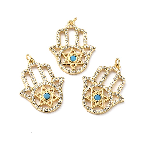 

PandaHall Rack Plating Brass Pave Cubic Zirconia Pendants, with Glass & Jump Ring, Lead Free & Cadmium Free, Real 18K Gold Plated..., Clear