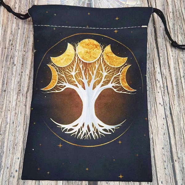 

PandaHall Printed Velvet Tarot Card Storage Drawstring Pouches, Rectangle, for Witchcraft Articles Storage, Tree of Life, 18x13.5cm Velvet...