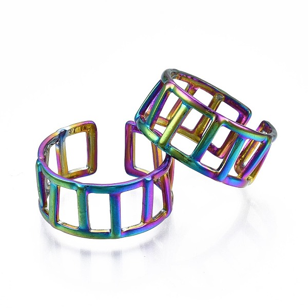 304 Stainless Steel Rectangle Cuff Ring