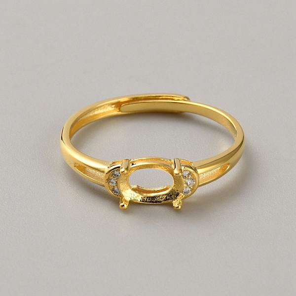 925 Sterling Silver Micro Pave Cubic Zirconia Adjustable Ring Components