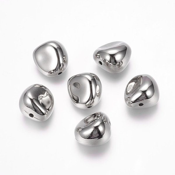 

PandaHall CCB Plastic Beads, Nuggets, Platinum, 17x16x13mm, Hole: 2mm Plastic Nuggets