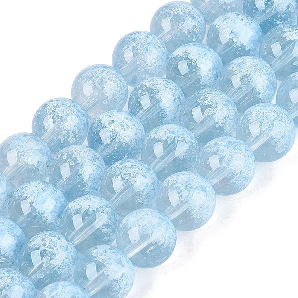 Brins de perles de verre transparentes à moitié peintes à la bombe