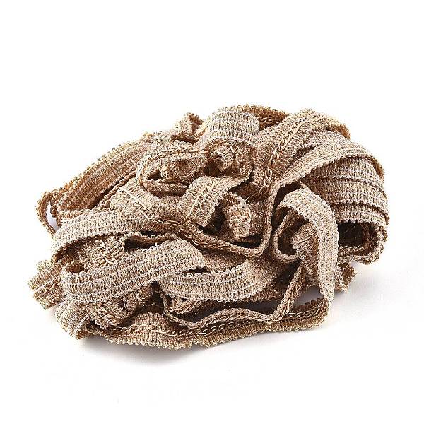 

PandaHall Nylon Trim Ribbon, with Aluminium Curb Chains, for Cloth DIY Making Decorate, Gold, 1/2"(12mm) Nylon None Gold