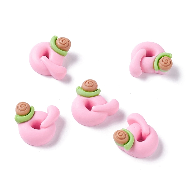 

PandaHall Resin Cabochons, Snail and Q Shape, Pink, 20x20x9mm Resin Word Pink