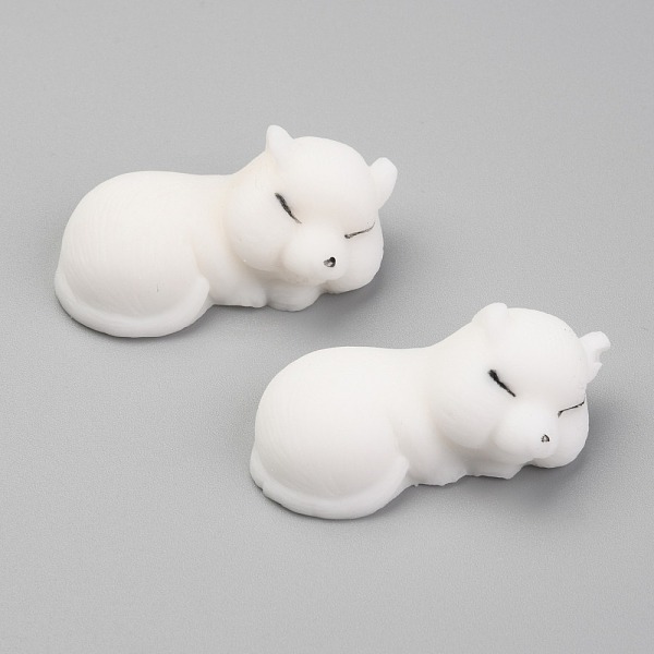 PandaHall Fox Shape Stress Toy, Funny Fidget Sensory Toy, for Stress Anxiety Relief, White, 45x21x19mm Plastic White