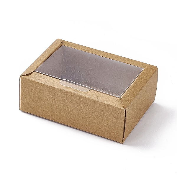 

PandaHall Cardboard Paper Gift Box, with Plastic Clear Window, Rectangle, BurlyWood, Fold: 11.1x8.1x4.1cm Paper Rectangle Orange