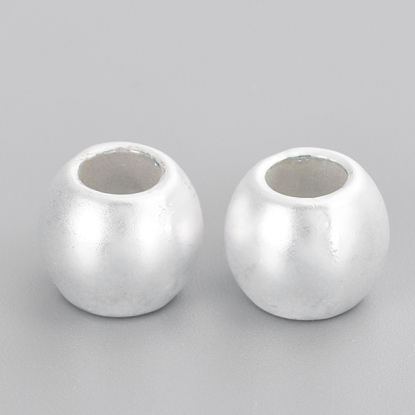 

PandaHall Alloy European Beads, Large Hole Beads, Matte Style, Barrel, Cadmium Free & Lead Free, 925 Sterling Silver Plated, 9x8mm, Hole...
