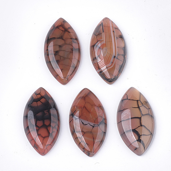 

PandaHall Natural Crackle Agate Cabochons, Dyed, Horse Eye, Sienna, 39x20x6mm Crackle Agate Horse Eye Brown