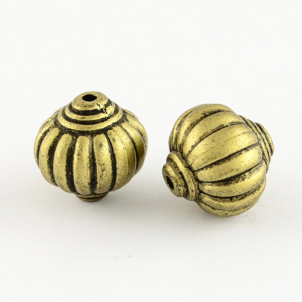 

PandaHall Lantern Antique Acrylic Beads, Antique Bronze Plated, 14x14mm, Hole: 2mm, about 430pcs/500g Acrylic Lantern