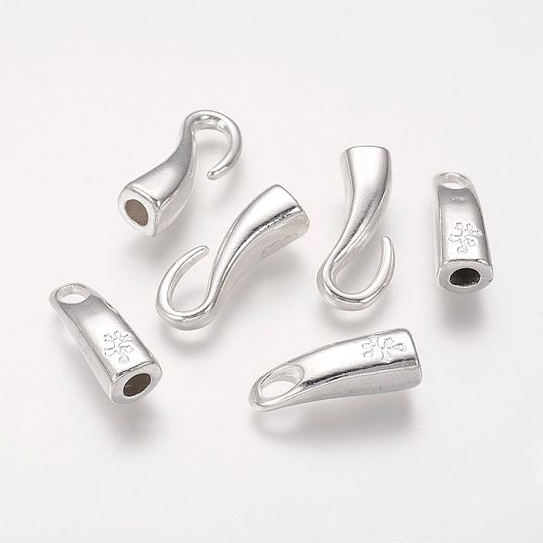 

PandaHall Alloy Hook and Eye Clasps, Cadmium Free & Lead Free, Silver Color Plated, 46x8x8mm, Hole: 4mm Alloy