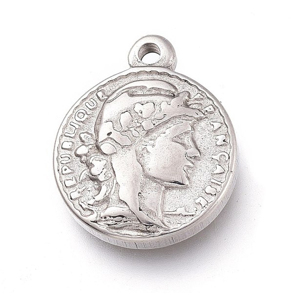 

PandaHall 304 Stainless Steel Pendants, Flat Round with Human, Stainless Steel Color, 14.5x12x3mm, Hole: 1.2mm 304 Stainless Steel Flat...