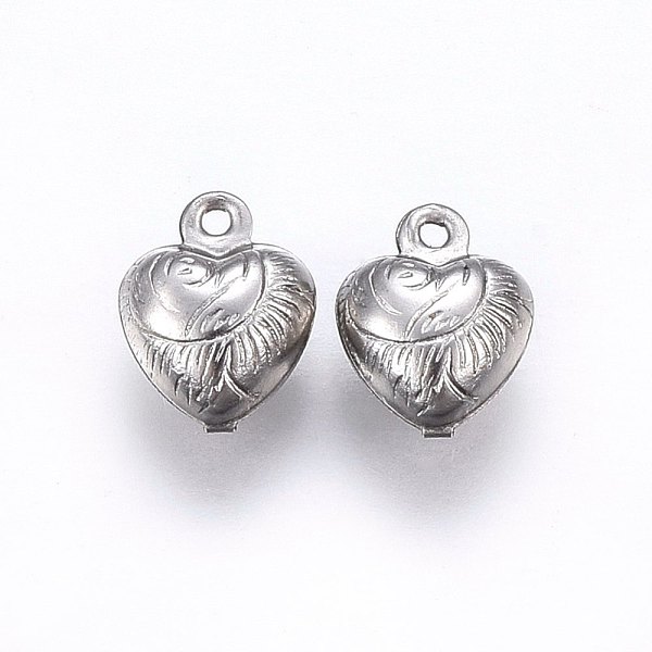 

PandaHall 304 Stainless Steel Charms, Puffed Heart, Stainless Steel Color, 9x7x4mm, Hole: 0.8mm 304 Stainless Steel Heart