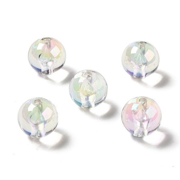 

PandaHall UV Plating Rainbow Iridescent Acrylic Beads, Round, Clear, 15~15.5x15.5~16mm, Hole: 2.7mm Acrylic Round Clear