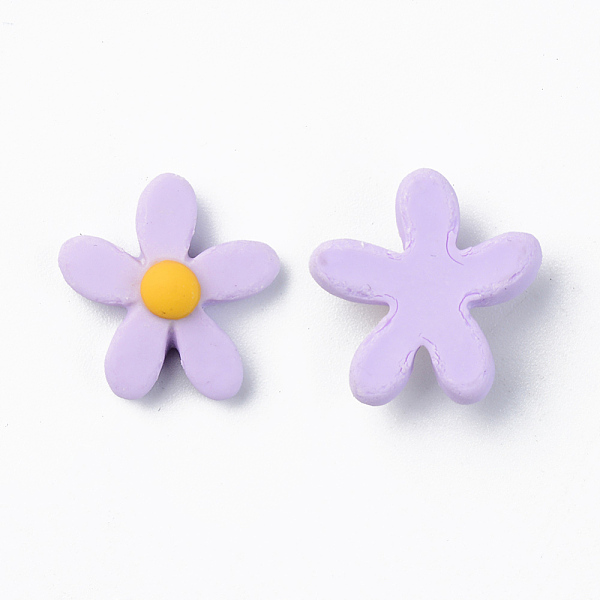 

PandaHall Resin Cabochons, Opaque, Flower, Plum, 16x15.5x6.5mm Resin Flower Purple