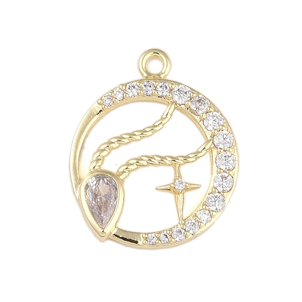 

PandaHall Brass Micro Pave Clear Cubic Zirconia Pendants, Twelve Constellations, Capricorn, 18x15x2.5mm, Hole: 1.5mm Brass+Cubic Zirconia...