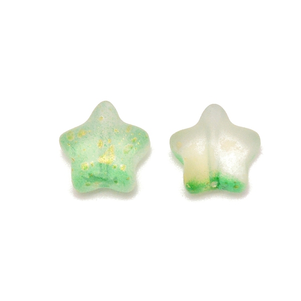 

PandaHall Handmade Lampwork Charms, with Glitter Powder, Star, Dark Sea Green, 8x8x4mm, Hole: 1mm Lampwork Star
