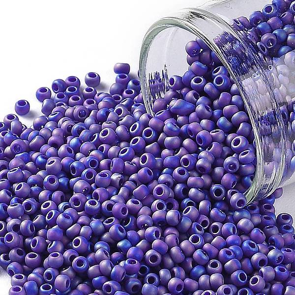 

PandaHall TOHO Round Seed Beads, Japanese Seed Beads, (408F) Cobalt Blue Opaque Rainbow Matte, 11/0, 2.2mm, Hole: 0.8mm, about 1110pcs/10g...