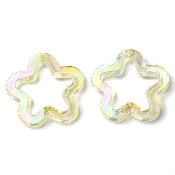 

PandaHall Transparent Acrylic Pendants, Star, Green Yellow, 30x30.5x5mm, Hole: 1.8mm Acrylic Star