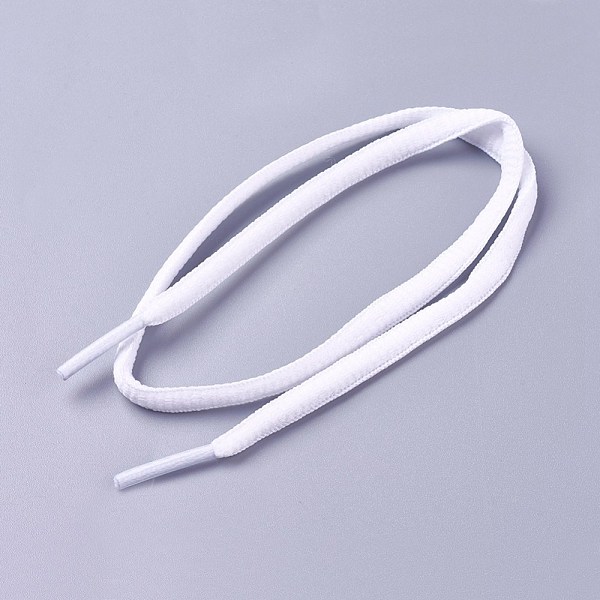 

PandaHall Polyester Cord Shoelace, White, 52~54cm, 6mm Polyester Flat White