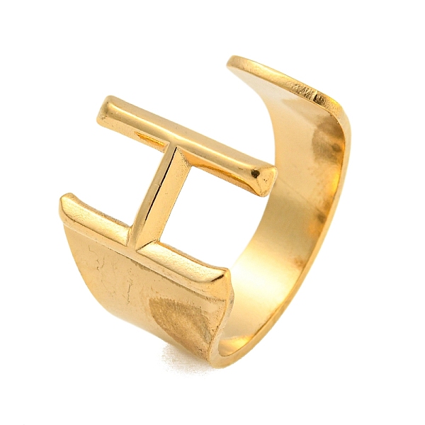 

PandaHall Vacuum Plating 201 Stainless Steel Cuff Rings, Letter H, Inner Diameter: 18mm 201 Stainless Steel Letter H