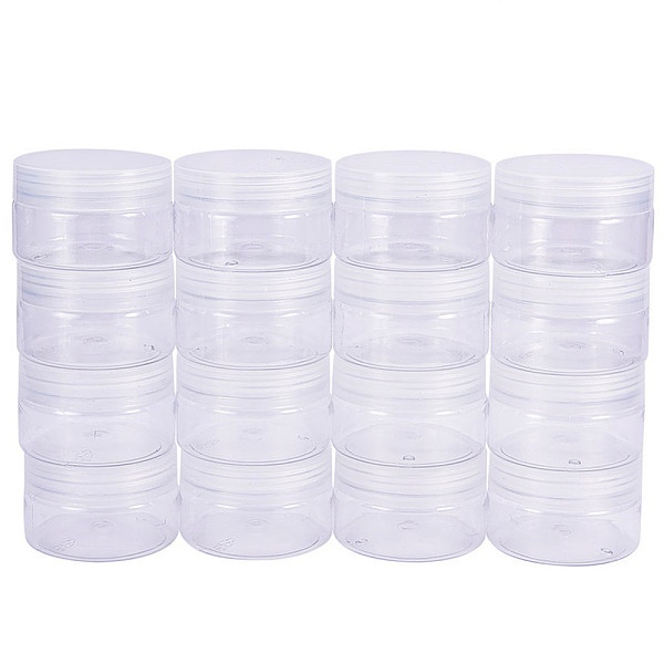 PandaHall BENECREAT 16 PACK Slime Storage Favor Jars Clear empty wide-mouth plastic containers with clear lids for DIY slime making (120ML)...