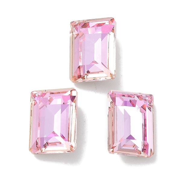 

PandaHall Glass Rhinestone Cabochons, Point Back & Back Plated, Faceted, Rectangle, Light Rose, 14x10x5.5mm Glass Rhinestone Rectangle Pink