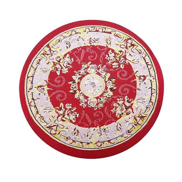 

PandaHall Turk Style Round Carpet Woven Floor Mat, for 1:12 Mini Doll House, Crimson, 156mm Cloth Flat Round Pink
