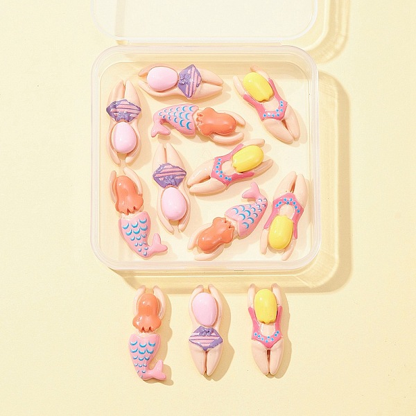 

PandaHall 12Pcs 3 Styles Opaque Resin Cabochons, Mermaid & Swimming Girl, Mixed Color, 29~30x11~14x7~8mm, 4pcs/style Resin Mixed Shapes..., Multicolor