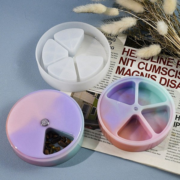 

PandaHall DIY Candle Silicone Molds, Decoration Making, Resin Casting Molds, For UV Resin, Epoxy Resin Medicine Box Making, Flat Round..., White