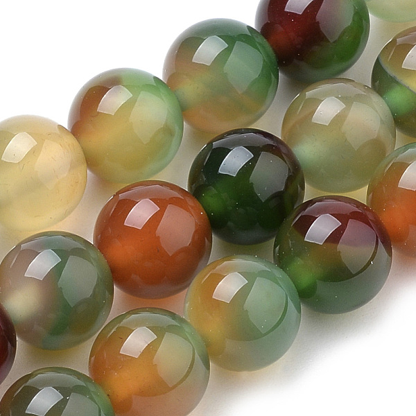 

PandaHall Natural Peacock Green Agate Beads Strands, Dyed, Round, 6mm, Hole: 1mm, about 70pcs/strand, 15.7 inch Peacock Agate Round